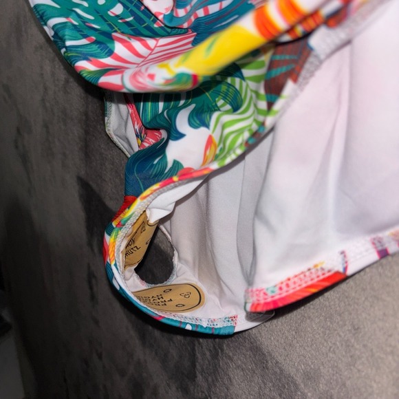 B2prity Cutout One Piece Swimsuit Womens Multicolor Floral Summer Ruffle V-Neck - Picture 5 of 7